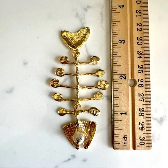 2/$30šµ Fish Earrings Gold Wire Italy Coastal Ocean Beach Mediterranean Sardine - Picture 11 of 12